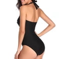 thumbnail image 4 of Top-kevin Tummy Control Swimwear Halter One Piece Slimming Vintage Retro Swimsuit Womens Ruched Push Up Bathing Suit, 4 of 18