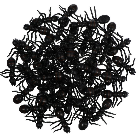 TOYMYTOY 50Pcs Lifelike Insect Figurines Realistic Resin Ants for  and April Fool's Day Black