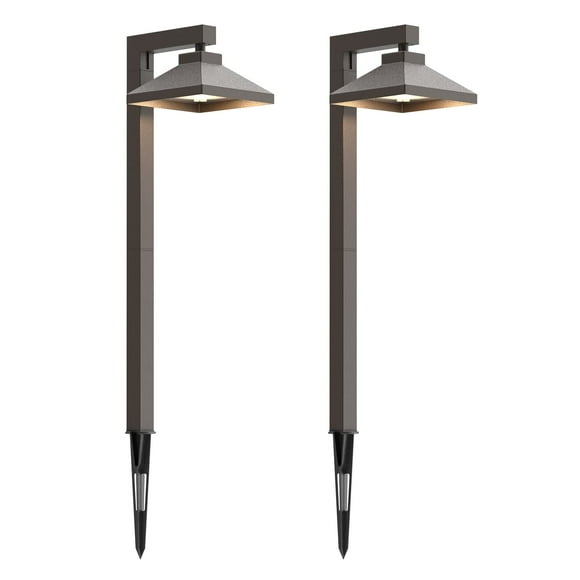 GOODSMANN Lumières de Paysage Basse Tension 2PK Éclairage de Paysage 1.5W LED 100 Lumens 12V AC Lumières de Passage Filaires Blanc Chaud avec Connecteurs de Câble Piquets Métalliques Compatibles avec Transformateur de Paysage