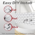 thumbnail image 4 of Dcor WOW 41000  Peel & Stick Backsplash, (8) 12x12-inch Sheet Covers 8 Sq Ft, White Subway Back Splash Tile Grey Grout ,, 4 of 7