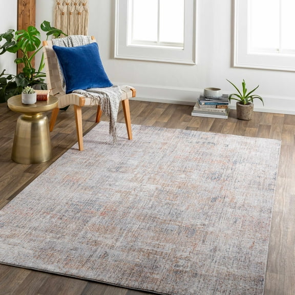 Hauteloom Llorente Living Room, Bedroom Area Rug - Contemporary - Beige, Light Gray, Teal - 5'3" x 7'3"