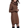 thumbnail image 2 of Fashnice Robe Chandail pour Femmes, Mini Robe à Enfiler, Col Roulé, Chaude, Camel 3TG, 2 of 4