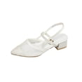 thumbnail image 2 of PiGOGI Women Pointed Toe Closed Toe Mesh Breathable Heel Comfortable Sandals Summer Casual Walking Shoes White, 2 of 9