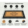 thumbnail image 4 of A1HC Natural Coir and Rubber Paisley Hand-Flocked Monogrammed Doormat, 30"x60", Durable Low Profile Heavy Duty Outdoor Front Door Mat, Black, 4 of 7