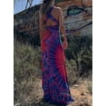 thumbnail image 5 of Caoirhny Women Long Dress, Sleeveless Backless Tie-up Tie-dye Print Vacation Dress Summer Dress, 5 of 9
