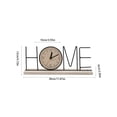 thumbnail image 3 of Reloj de mesa de metal y madera con diseño moderno rústico, acabado en negro, reloj decorativo de escritorio de 30 cm para sala de estar, dormitorio, oficina, 3 of 6
