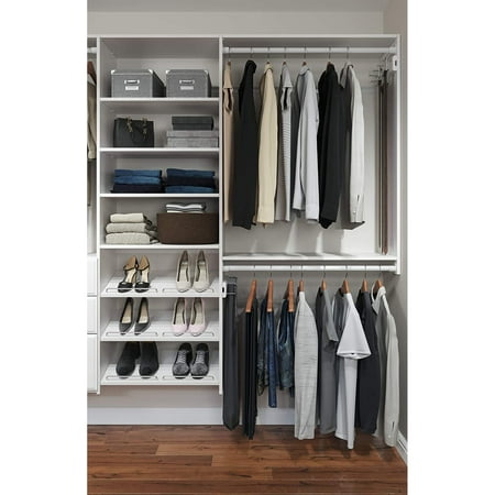 Easy Track - Dual Tower Closet Storage Organizer with Shelves and Drawers - White