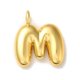 thumbnail image 1 of Brass Pendants Real 18K Gold Plated Balloon Letter Charms Letter M 19.5x17x5.5mm Hole: 3.3mm, 1 of 3
