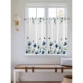 thumbnail image 2 of Navy Blue Floral 2 Panel Kitchen Curtains for Windows, Watercolor Eucalyptus Leaves Butterfly Bathroom Privacy Curtain, Home Décor Window Treatment for Bedroom/Living Room 55"x45", 2 of 6
