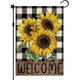 thumbnail image 1 of Sunflower Garden Flag, Buffalo Floral Welcome Garden Flag, Spring Summer Garden, 1 of 5