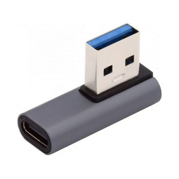 CY USB-C Type C Female Low Profile 90 Degree Left Angled to USB 3.0 A Male Data Adapter for Laptop Desktop