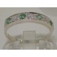 thumbnail image 2 of LBG 18k White Gold CubicZirconia and Emerald Womens Band Ring - Sizes 4 to 12 Available, 2 of 5