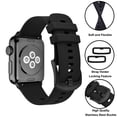 thumbnail image 3 of Rubber Watch Band Compatible with Apple watch Series Ultra 8 7 6 5 4 3 2 1 SE SE2 for Men and Women, Silicone Watch Strap with Stainless Steel Buckle for iWatch All Models, 3 of 8