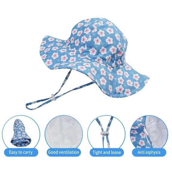 Kiplyki Summer Children's Cute Floral Sun Protection Hat Fisherman Hat With Hat Rope