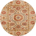 thumbnail image 1 of Ahgly Company Indoor Round Abstract Chocolate Brown Abstract Area Rugs, 3' Round, 1 of 6