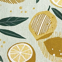 TOWN & COUNTRY LUXE Livie Fresh Lemon Everwash® Washable Multi-Use Decorative Rug, Kitchen Rug, Low-Profile Door Mat, Bedroom Rug and Dorm Room Rug with Non-Slip Backing, Seafoam Green, 24"x40"