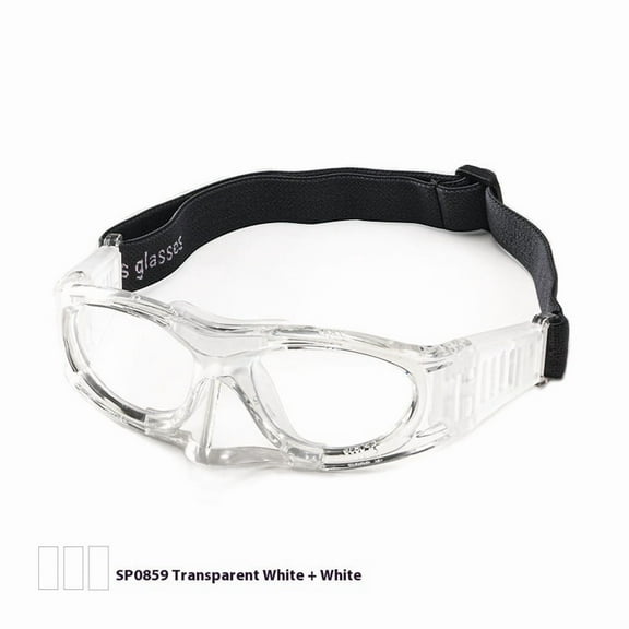 Sports Basketball Glasses for Men and Women Football Goggles Anti Fog Eyewear Protective Glasses(Transparent white nose pad)