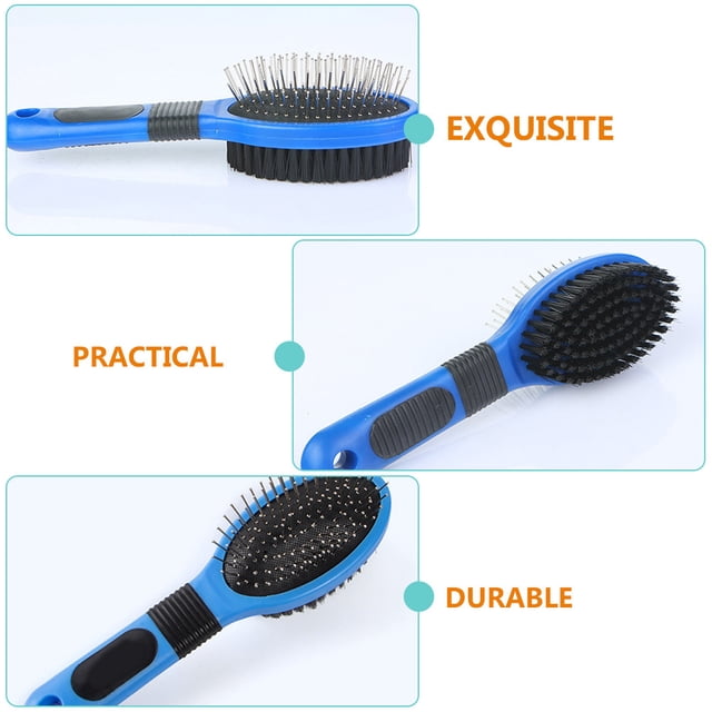 Greenadscape Cepillo De Cuidado Para Mascotas Azul Para Remover Con Mango Ergonómico Antideslizante