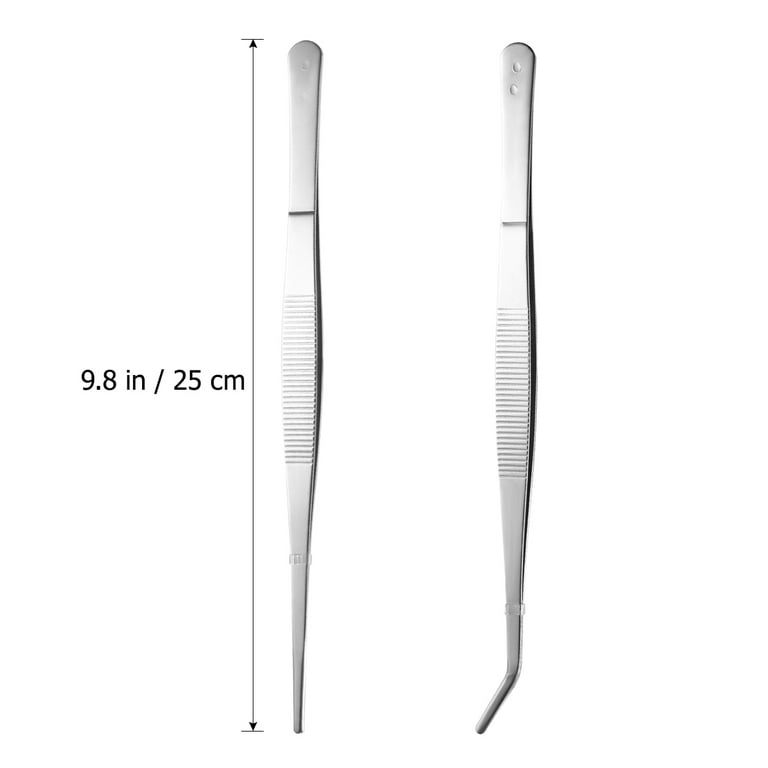 Stainless Steel Precision Straight Tweezers for Crafting Angled