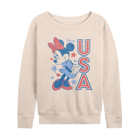 Disney - Minnie USA - Women's French Terry Long Sleeve Pullover