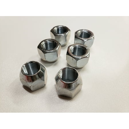Six 6 Pack Open Zinc Steel 12 20 Lug Nuts For Trailer Wheel Rim