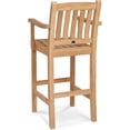 thumbnail image 4 of Home Square 30" Classic Teak Wooden Patio Bar Stool in Natural - Set of 3, 4 of 5