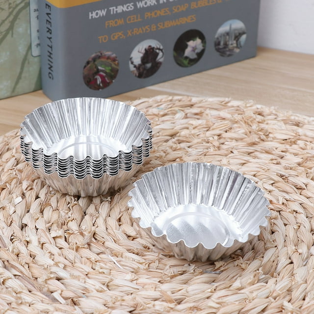 OULII 36Pcs Egg Tart Baking Cups Non-stick Aluminum for Professional Bakers