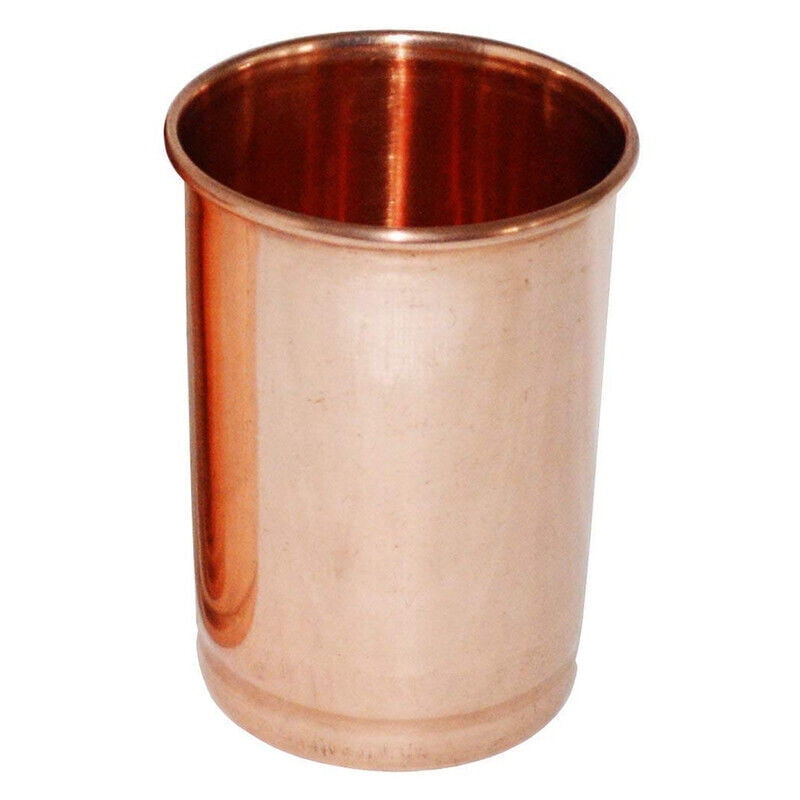 Copper Water Bottle With Glass Health Ayurveda Benefits Pure Proof Leak Yoga (1000 ml, 300ml)