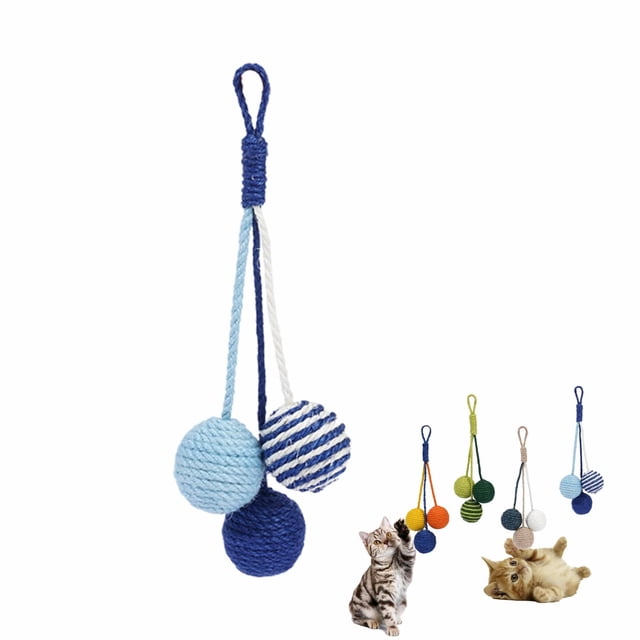 Cuerda para gatos RORIPOPPU para colgar bolas de sisal hecha a mano