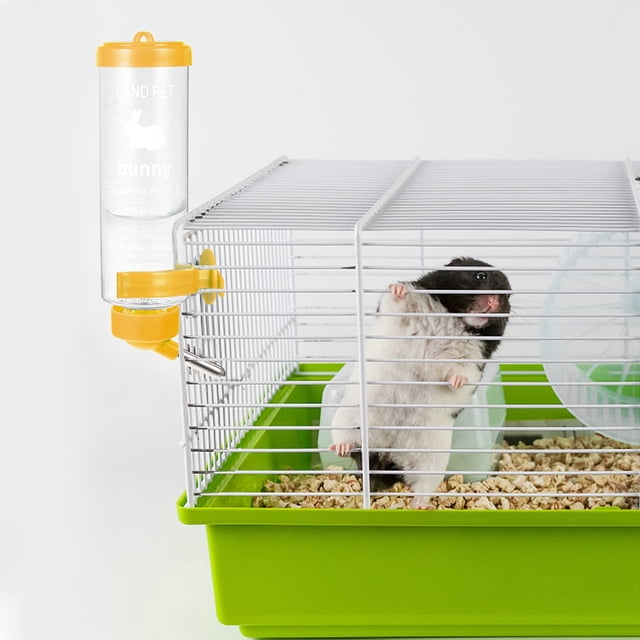 Toystoory 2 unids/set botella para beber de Animal PEQUEÑO a prueba de fugas duradera y fácil de embotellar para animales pequeños amarillo y verde