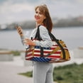 thumbnail image 6 of Rateoe American Flag And Baseball Pattern Gym Bag for Women, Duffle Bag for Travel with Wet Pocket, Carry on Weekender Bags for Women, Water Resistant Travel Bag Duffel Bag, 6 of 7