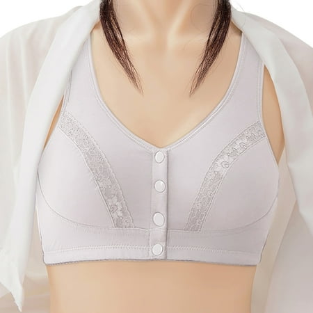 Hontri New & Trending Womens No Steel Ring French Womens Front Close Bra T Back Plus Size Seamless Unlined Bra for Large Bust Lactation Underwear Fashion-C B