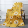thumbnail image 2 of Joocar Floral Daisy Yellow Fleece Throw Blanket For Winter Gift Home Sofa Bed Decoration 40x50 inch, 2 of 5