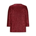 thumbnail image 5 of Xdegoge 3/4 Sleeve Sequin Tops for Women Sparkle Glitter Dressy Casual Blouses Club Party Night Going Out Top Trendy Tunic Tshirts New Years Eve Outfits, 5 of 6