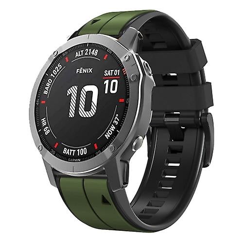 For Garmin Descent Mk2 22mm Silicone Sports Two-color Watch Band