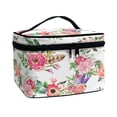 thumbnail image 2 of HELLHERO Large Cosmetic Bag with Brush Slots Multi-Function Makeup Organizer Multifunctional Large Capacity Makeup Bag Floral Pattern, 2 of 6