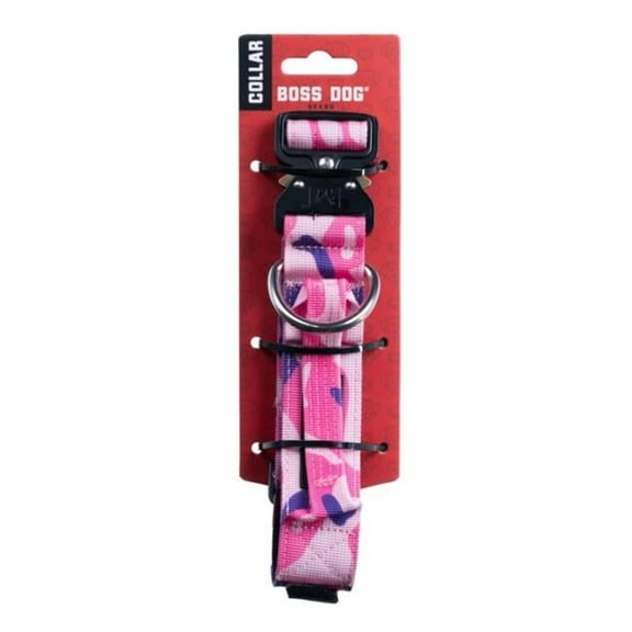 Boss Dog Tactical Collar, Pink Camo, Medium