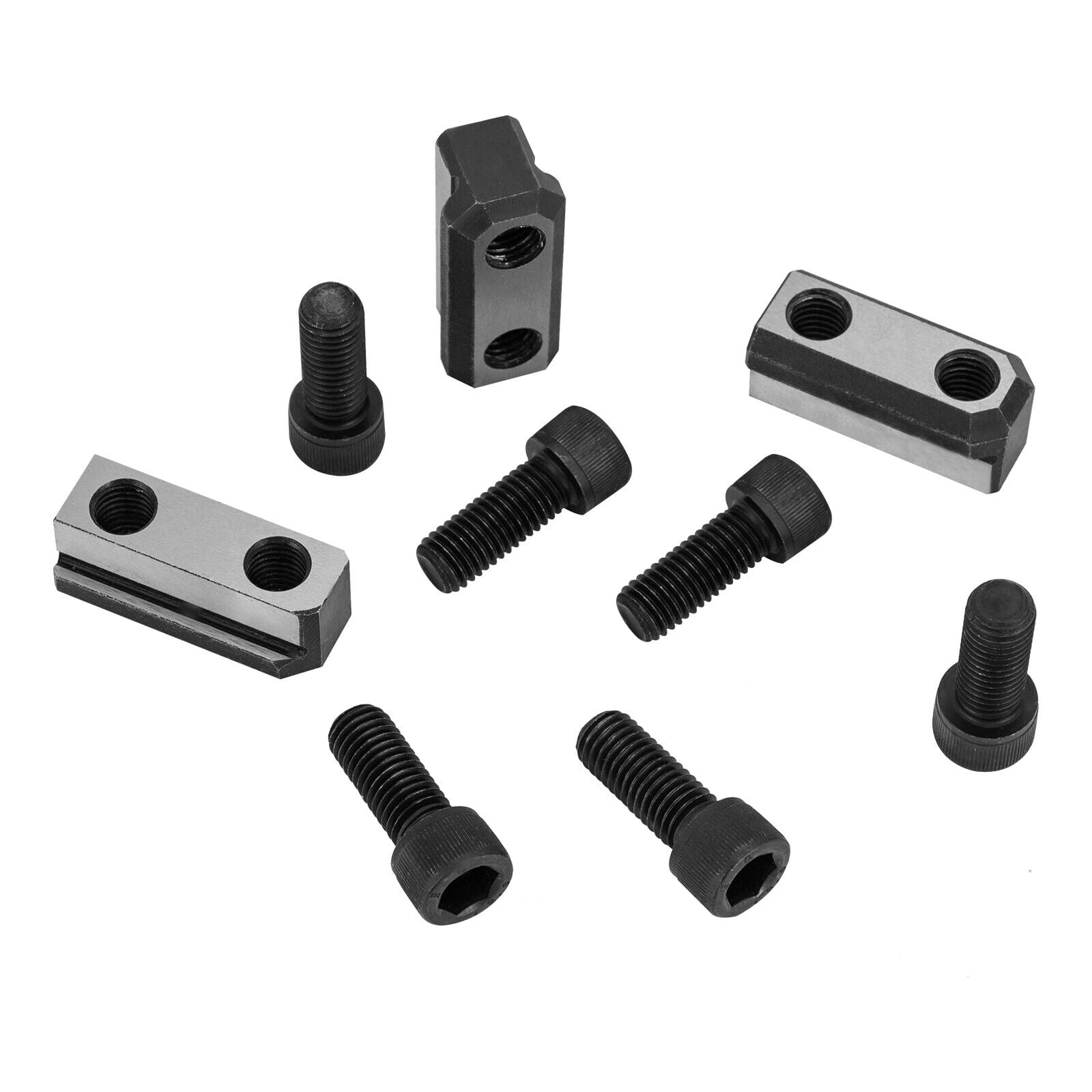Miumaeov 3-Pcs T Nuts Jaws M12 Bolts Kit For 10 Inch Hydraulic 3-Jaw Hollow Chuck T-nuts