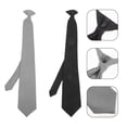 thumbnail image 3 of 2 corbatas con clip para hombre, de color liso, para el cuello, para funerales, fiestas y funerales., 3 of 8