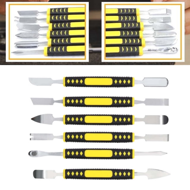 Crowbar 6 piece set opening pry tool repair kit 6 piece electronics tool kit Metal Crowbar 6 Piece Set Carbon Steel Compact Structure 6 Piece Computer Repair Tool Kit for Phone 6