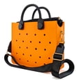 thumbnail image 1 of Bolso de hombro de de cuero , bolso de mano, bolso de mano, bolso de alamito para mujer, bolso de playa informal, impermeable, bolso de alamito de moda con agujeros, 1 of 6