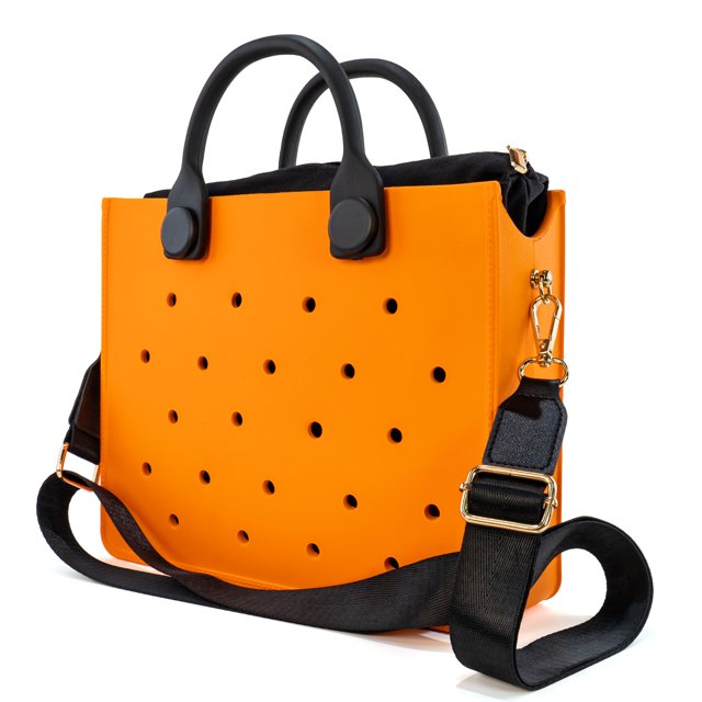 Bolso de hombro de de cuero , bolso de mano, bolso de mano, bolso de alamito para mujer, bolso de playa informal, impermeable, bolso de alamito de moda con agujeros