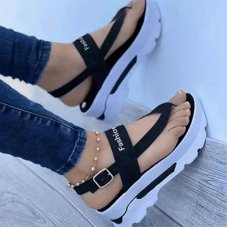 

Women‘s Thong Sandals Thick Sole Summer Casual Sandals Faux Leather Open Toe Slingback Sandals