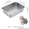 thumbnail image 2 of Stainless Steel Litter Box - Metal Small Cat Kitty Litter Box Pan, Indoor Low Entry Litterbox Tray, Odor-Free, Non-Stick, Easy Cleaning Pet Toilet Supplies for Kitten, Rabbit, Dog, 2 of 8