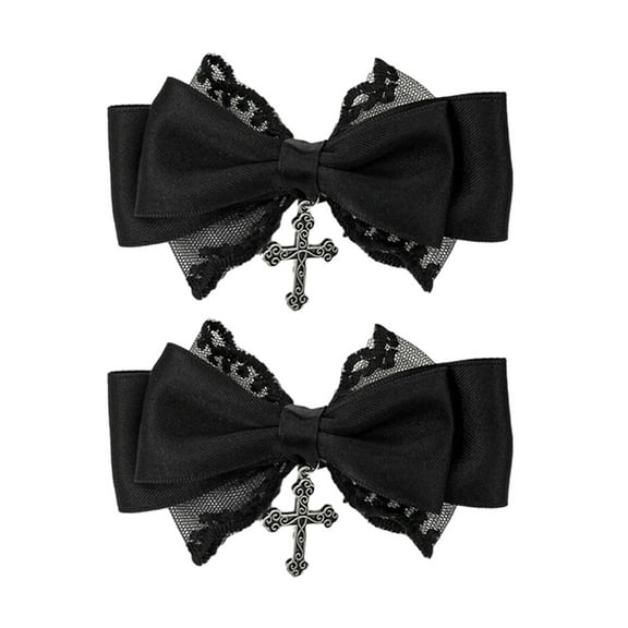 Aellinatey Elegant Sweet Girly Bow Hair Clip Lace Bowknot Large Bow Ponytail Holder