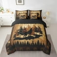 thumbnail image 6 of Manfei Wolf Print Bedding Sets Twin Size, Jungle Wildlife Bed in a Bag Twin size, Farmhouse Theme Reversible Comforter Sets with Sheets, Lightweight Room Decorative, 7 Pieces, 6 of 6
