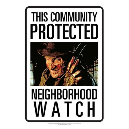 Nightmare on Elm Street Freddy Neighborhood Watch Tin Sign