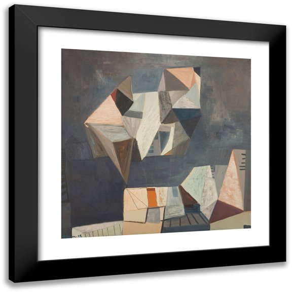 Jakob Weidemann 12x12 Black Modern Framed Museum Art Print Titled - The Stone Sculpture (1949)