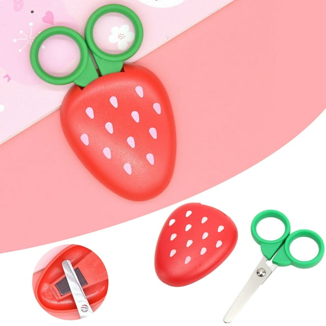 Product Category Cutter Tools 2 Paper Scissors Strawberry Scissors Soft Grip for Household Home Children