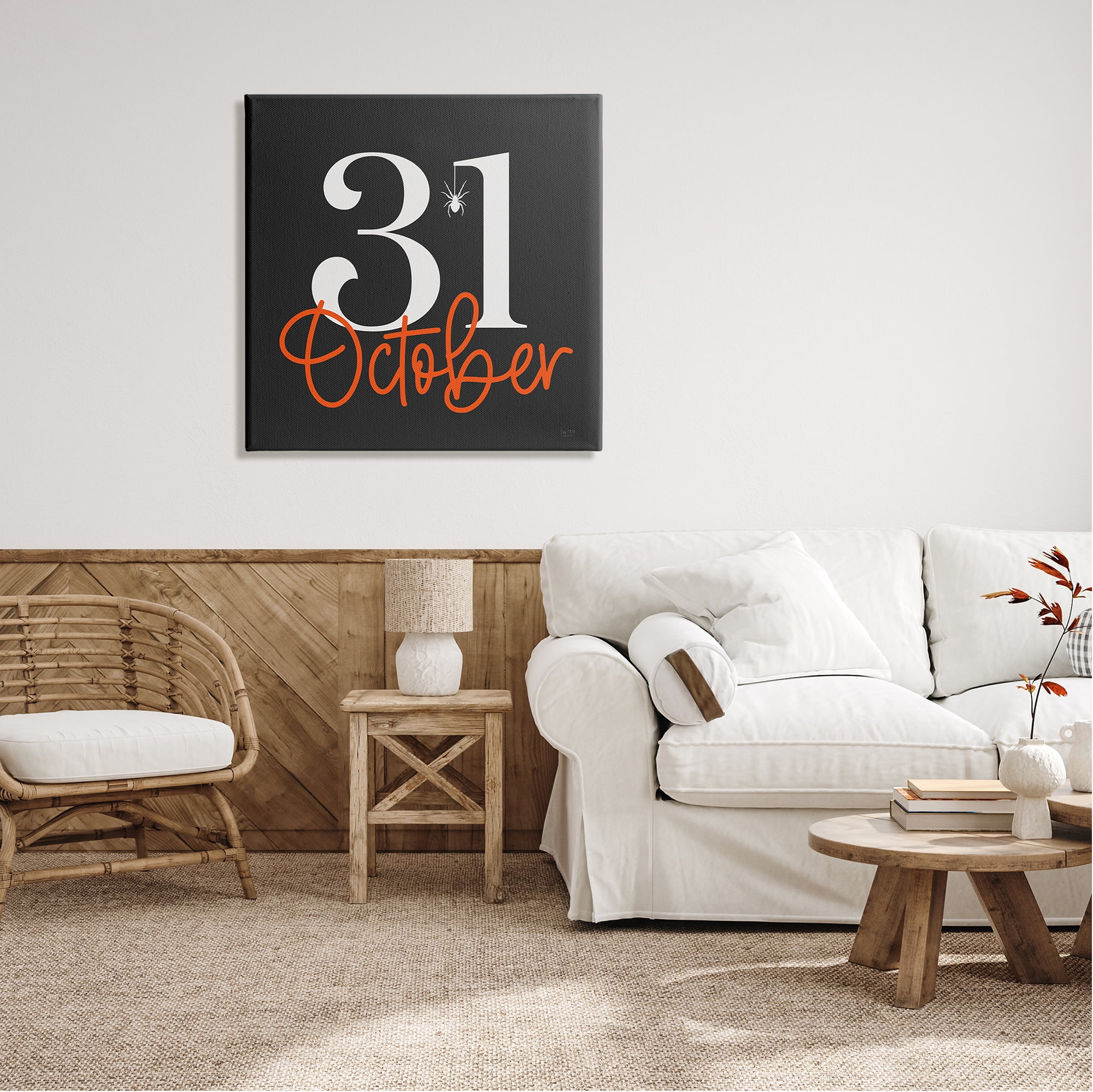 Stupell Industries 31 October Halloween Date Holiday Painting Gallery Wrapped Canvas Print Wall Art, 30 x 30